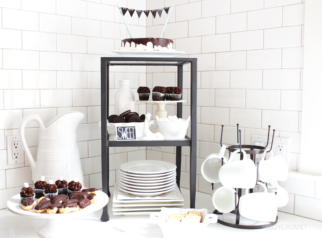Small tables for serving dessert