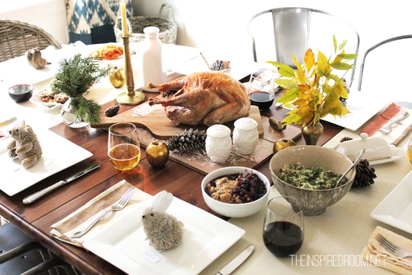 Woodland Table & Place Cards {and a Thanksgiving Feast}
