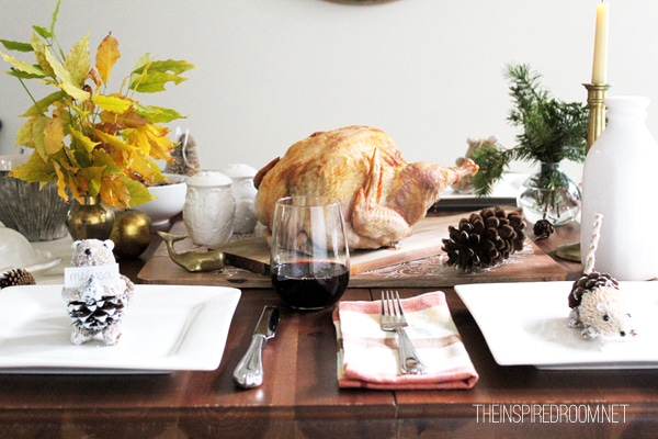 Woodland Table & Place Cards {and a Thanksgiving Feast}