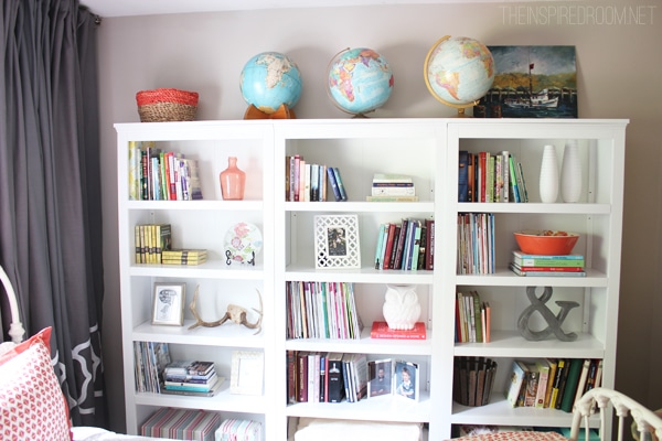 Our Cozy New Guest Room & Home Library with Three Target Threshold Bookshelves