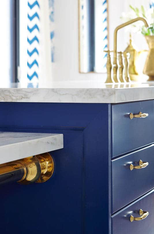 Sarah Richardson's Royal Blue, Gold, and White Kitchen