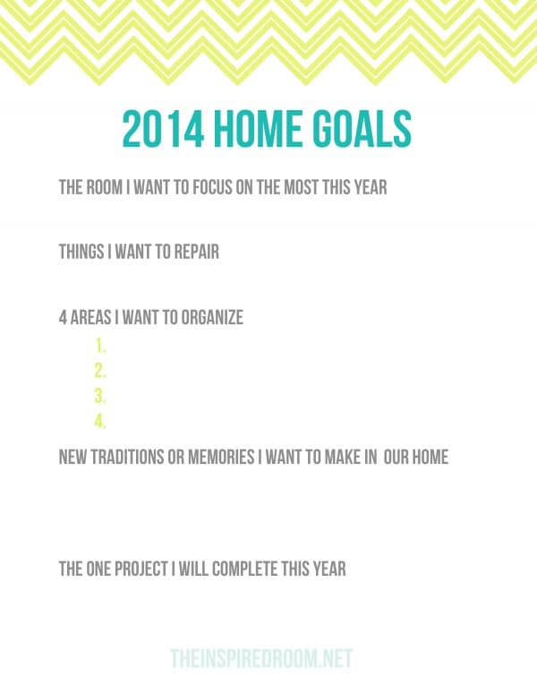 2014 Home Goals Worksheet {A Free Printable!}