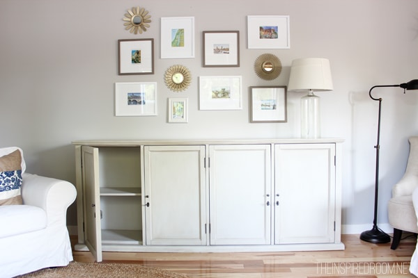 The Not So Big House {Organization in the Family Room}