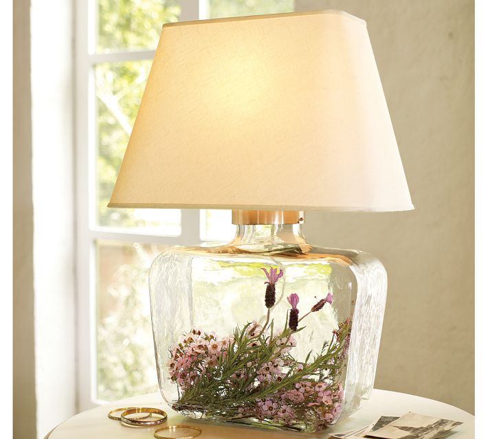 Glass jar hot sale lamp base