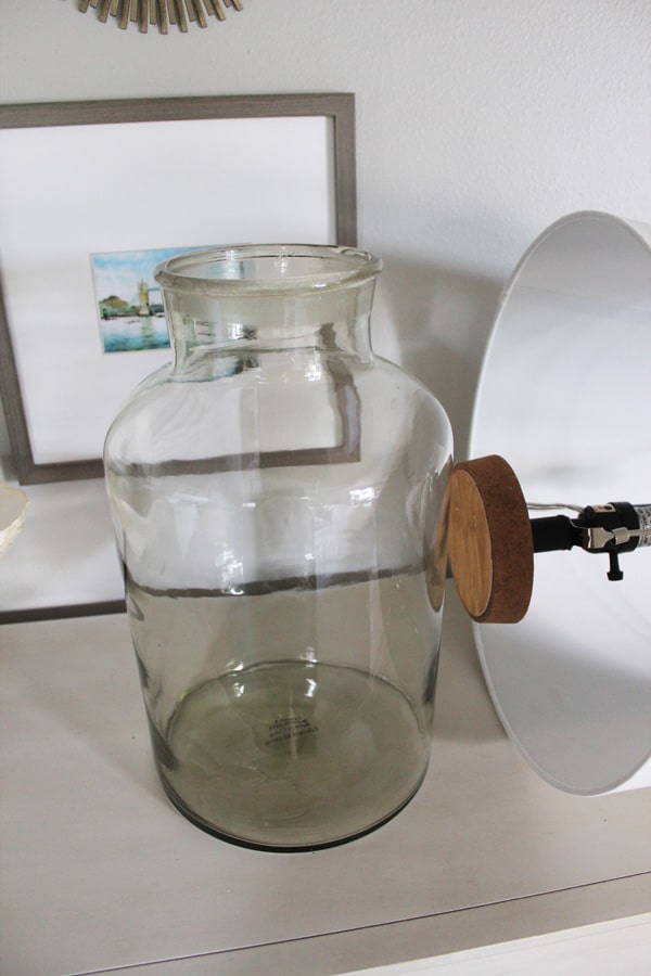 fillable glass lamp with cork top