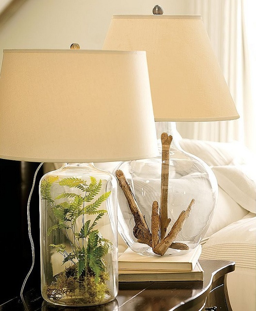 Fillable glass store jar lamps