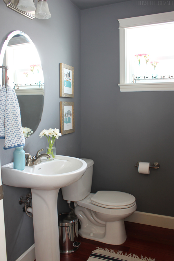 Townhouse Powder Room Update {and City Print Giveaway!}