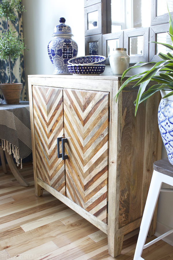 Chevron deals wood cabinet