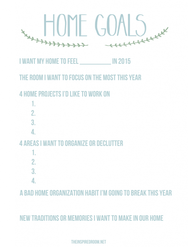 Home Goals 2015 Motivation {A Sense of Well-Being}