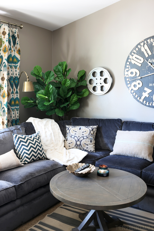 Our Media Room {FAQ on our Navy Sectional}