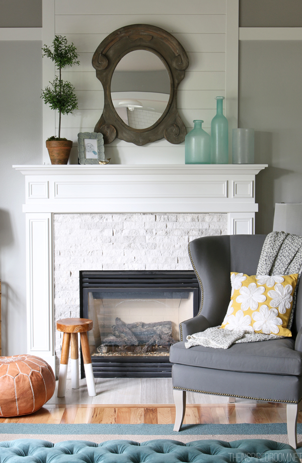 Painted Brick & Stone Fireplace Inspiration