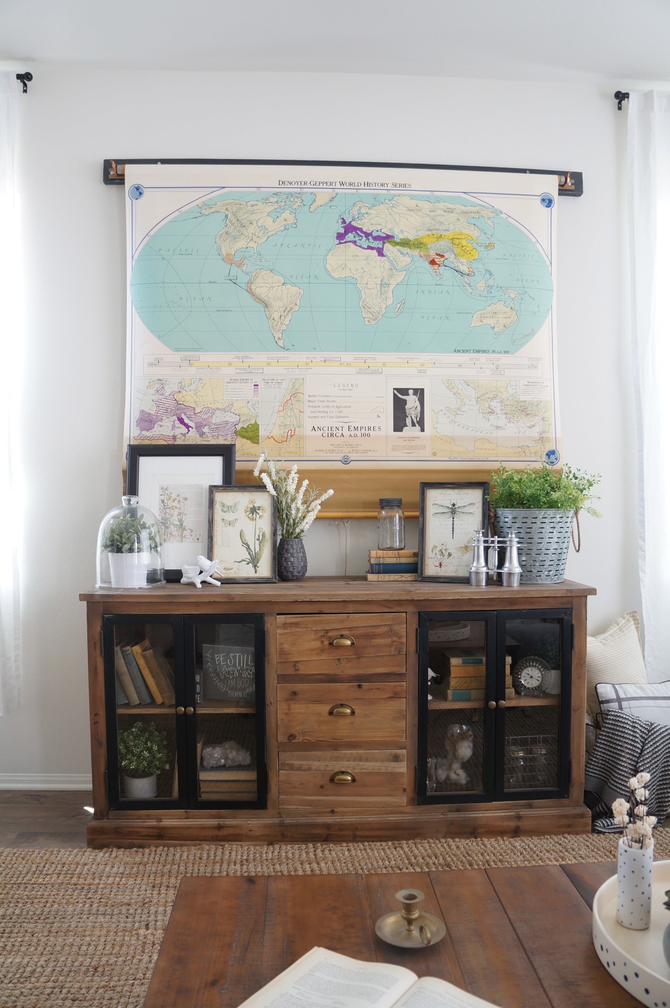 Roll Up Map to Cover Flat Screen