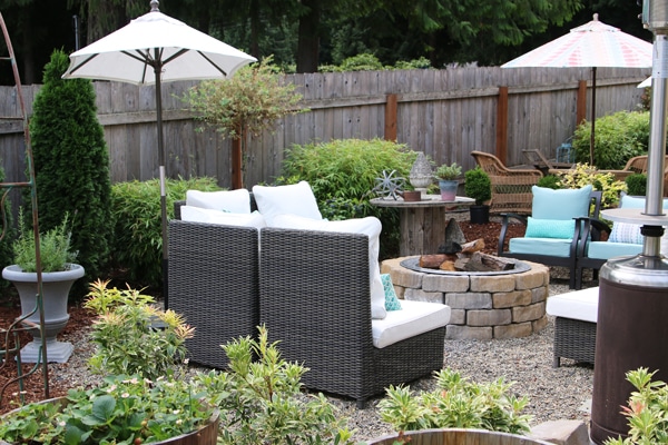 My Backyard Tour {Pea Gravel Patios, Flagstone & Secret Garden}