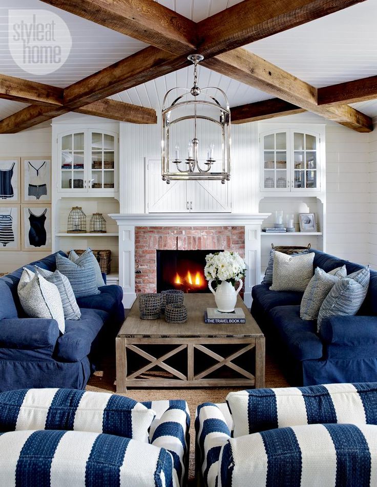 {Inspired By} Wood Beam & Plank Ceiling Design