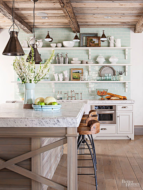 {Inspired By} Wood Beam & Plank Ceiling Design