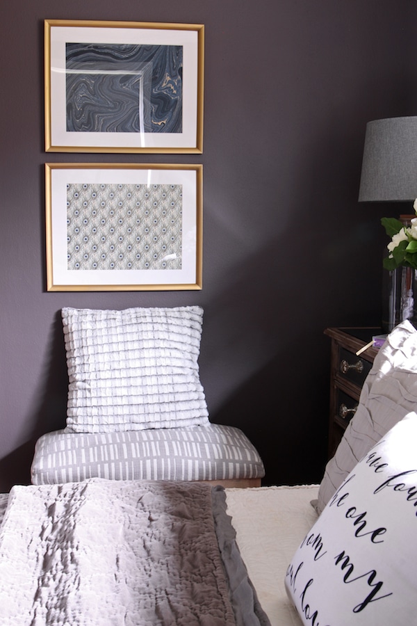 Master Bedroom Sneak Peek! {Black Frosted Plum Walls}