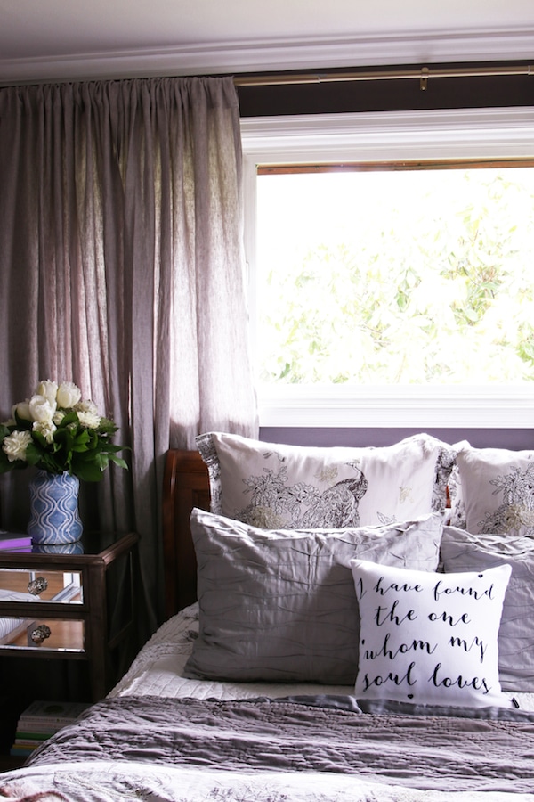 Master Bedroom Sneak Peek! {Black Frosted Plum Walls}