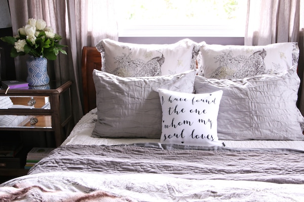 Master Bedroom Sneak Peek! {Black Frosted Plum Walls}