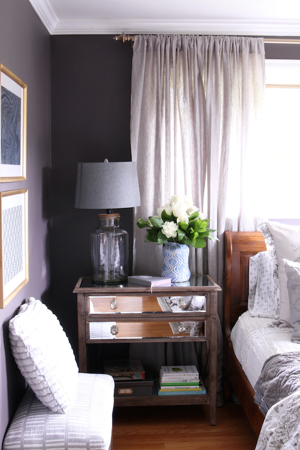 master bedroom sneak peek! {black frosted plum walls} - the inspired