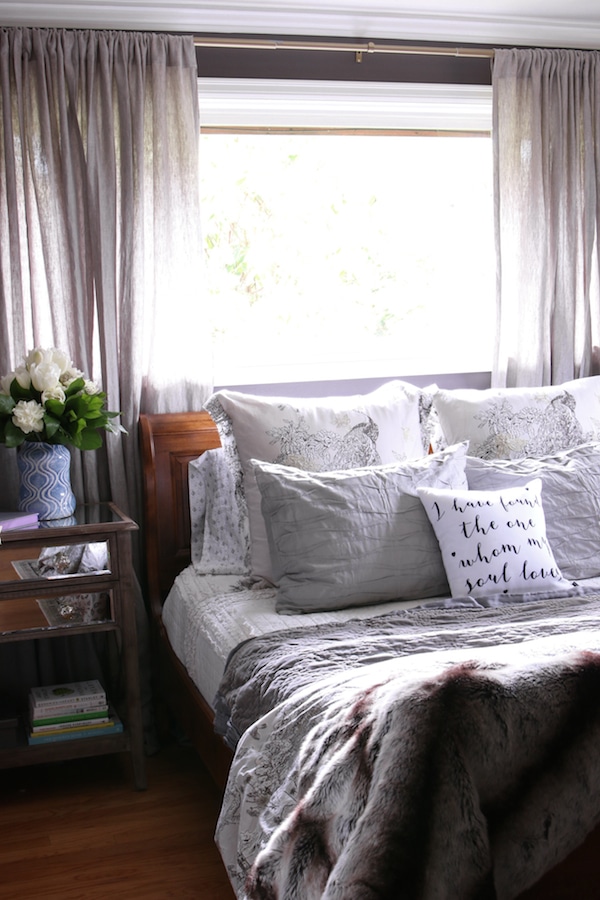 Master Bedroom Sneak Peek! {Black Frosted Plum Walls}