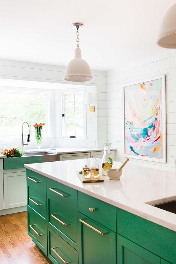 Colored Kitchen Cabinets: Inspiration