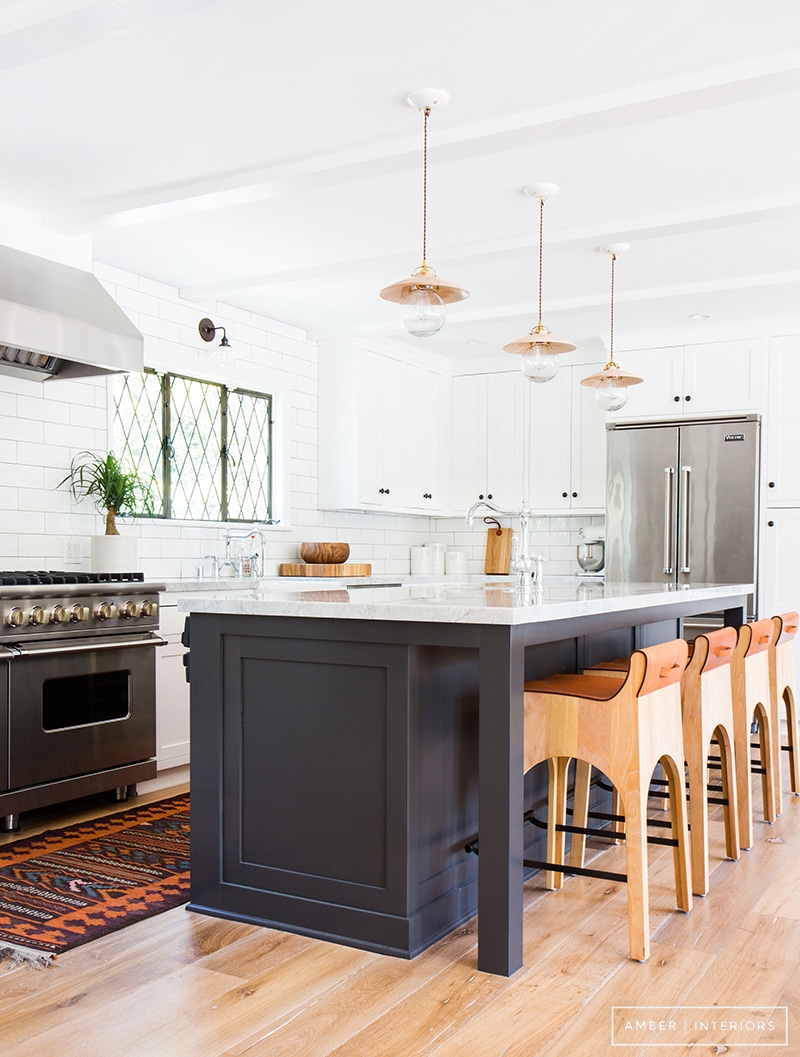 Unique White Kitchen Cabinets With Black Hardware for Large Space