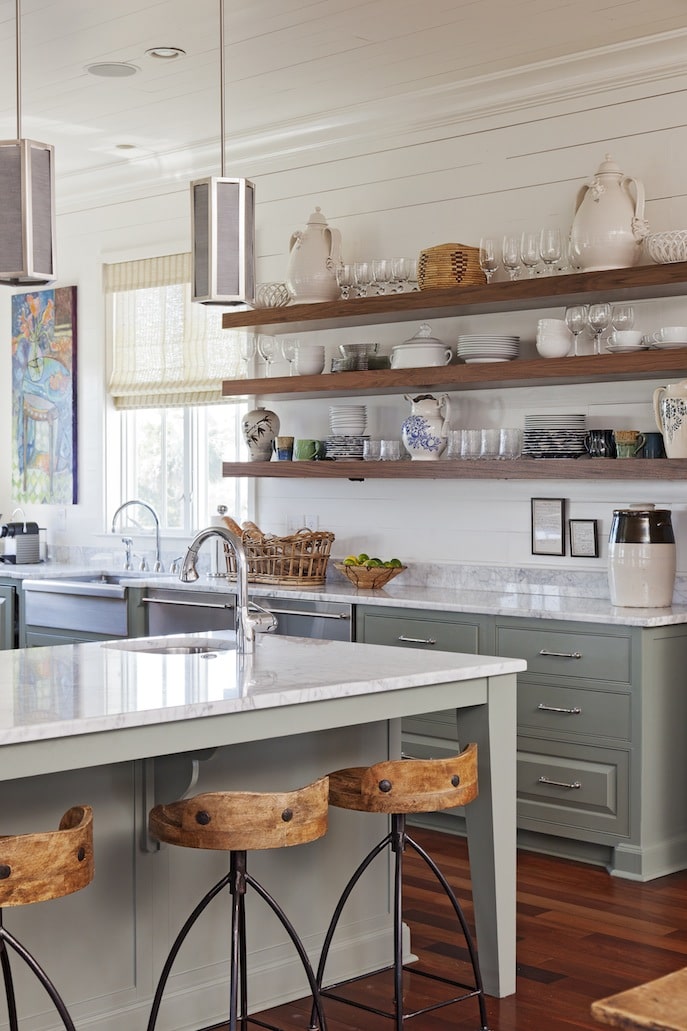 Kitchen Wood Open Shelves Designed by Cortney Bishop