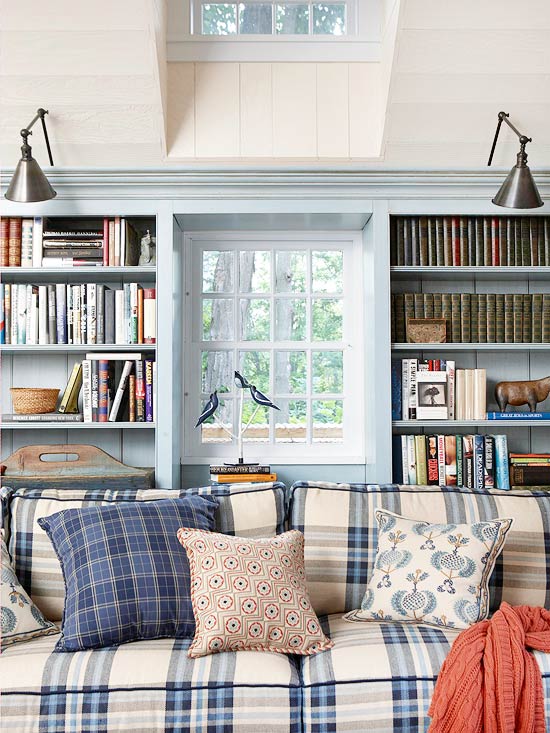 Cozying up to these plaid couches on this crisp fall day – the