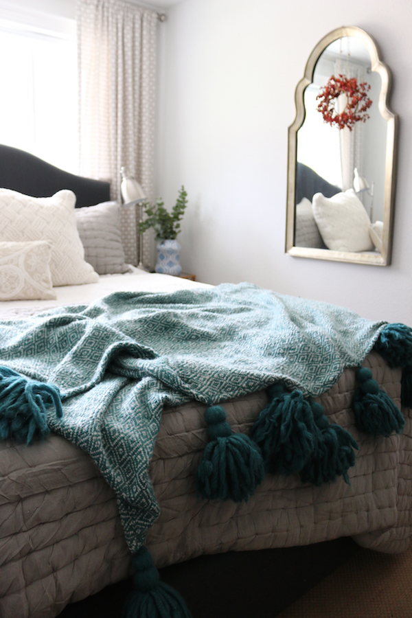 Tassel bed throw hot sale