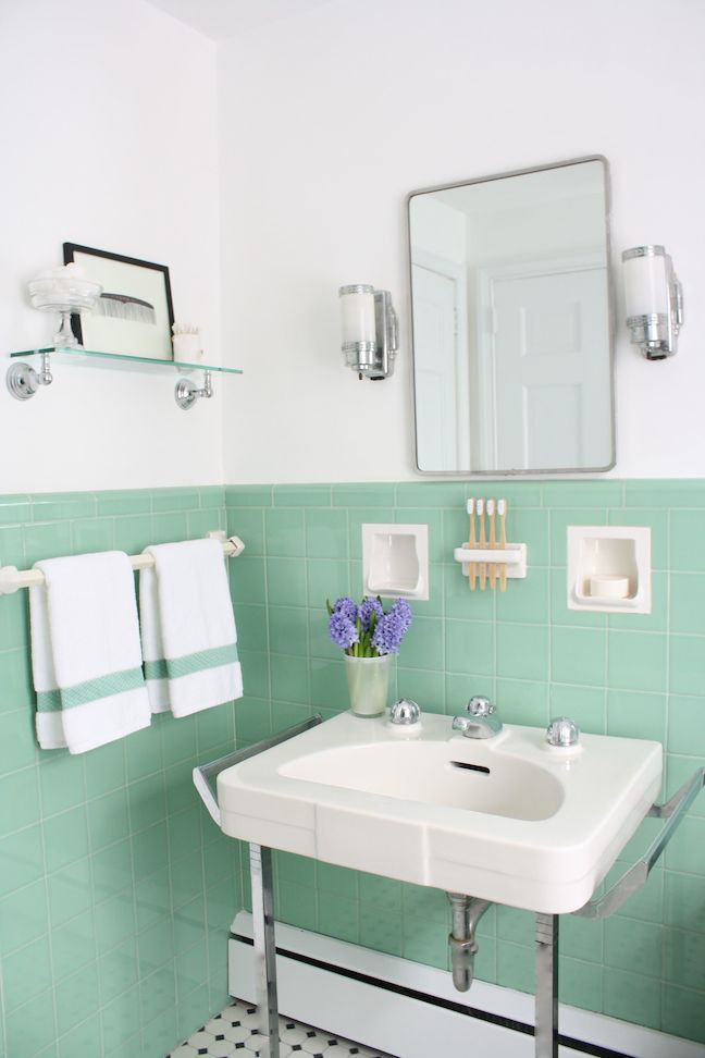 Vintage Bathrooms My Mint Pink Bathroom The Inspired Room