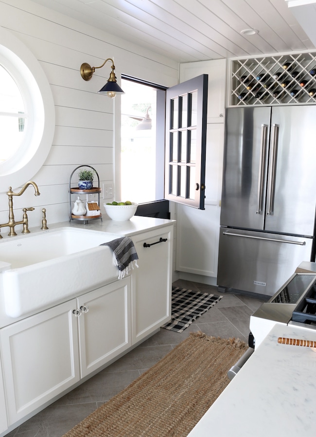 Shiplap Kitchen Planked Walls Behind Sink Stove The Inspired Room