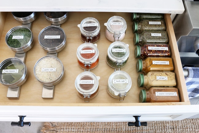 Spice Drawer Organization & Spice Jar Labels