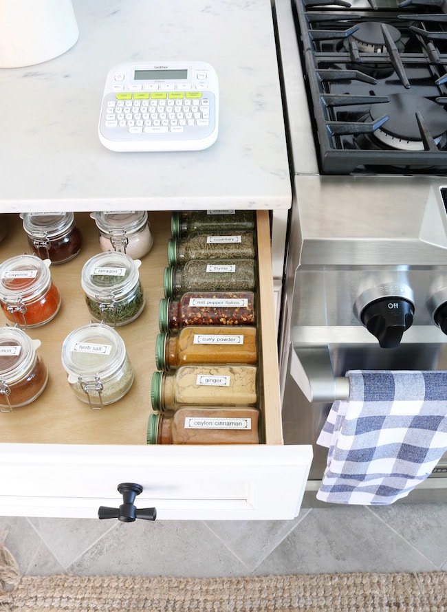 My Organized Spice Drawer - The Inspired Room