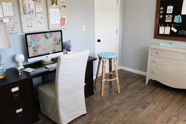 Our Home Office Progress (after the new flooring!)