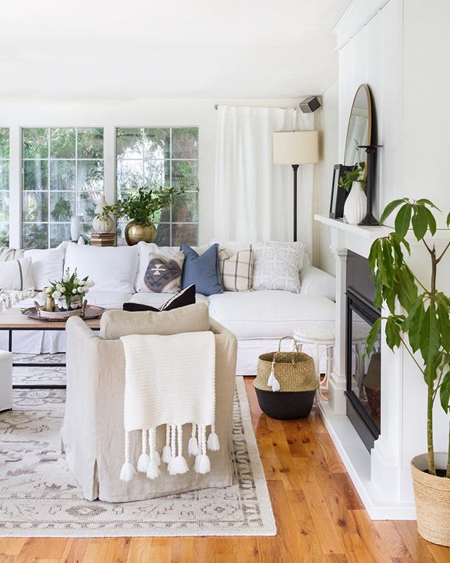 White (+ Neutral) Couch in a Room Inspiration - The Inspired Room