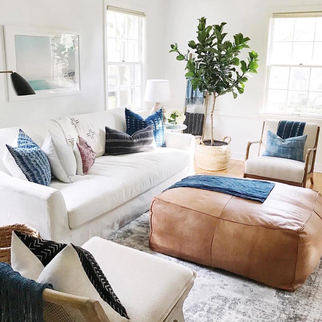 White (+ Neutral) Couch in a Room Inspiration - The Inspired Room