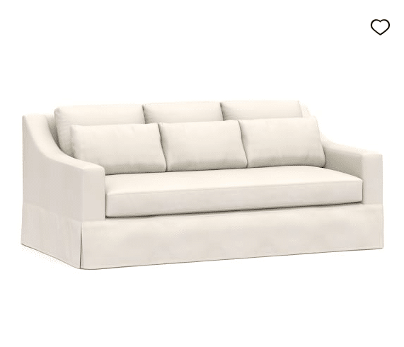 I ordered a new white slipcovered couch!