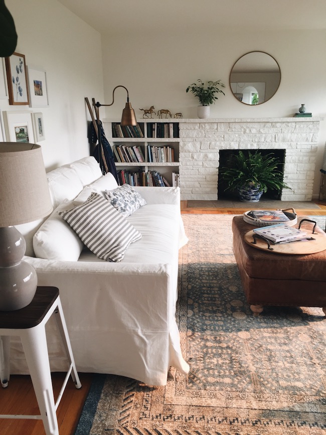 My white slipcovered couch is here!