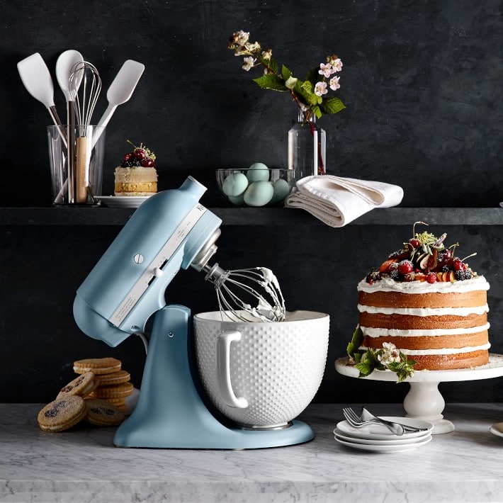 Williams-Sonoma - Holiday 2019 - KitchenAid Artisan White Mixer with  Hobnail Bowl