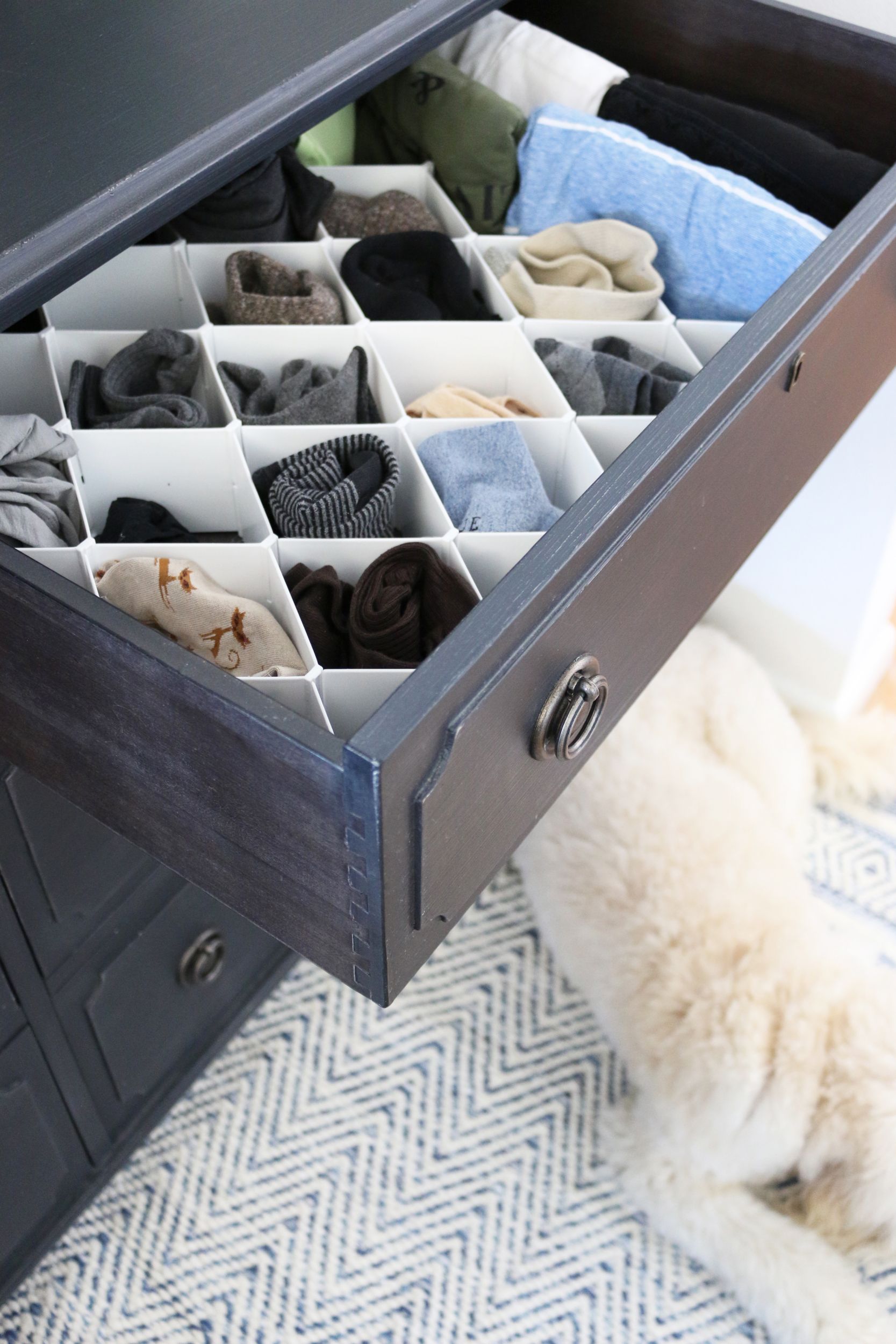 Craving Space - Brilliant, easy drawer organizer and just $16 for 2 #drawer  #drawerorganization #drawerorganizer #socks #clothes #easy #diyhomedecor  #diy #diyhomeprojects #diydecor #new #organization #organizing #organizer  #organizedhome