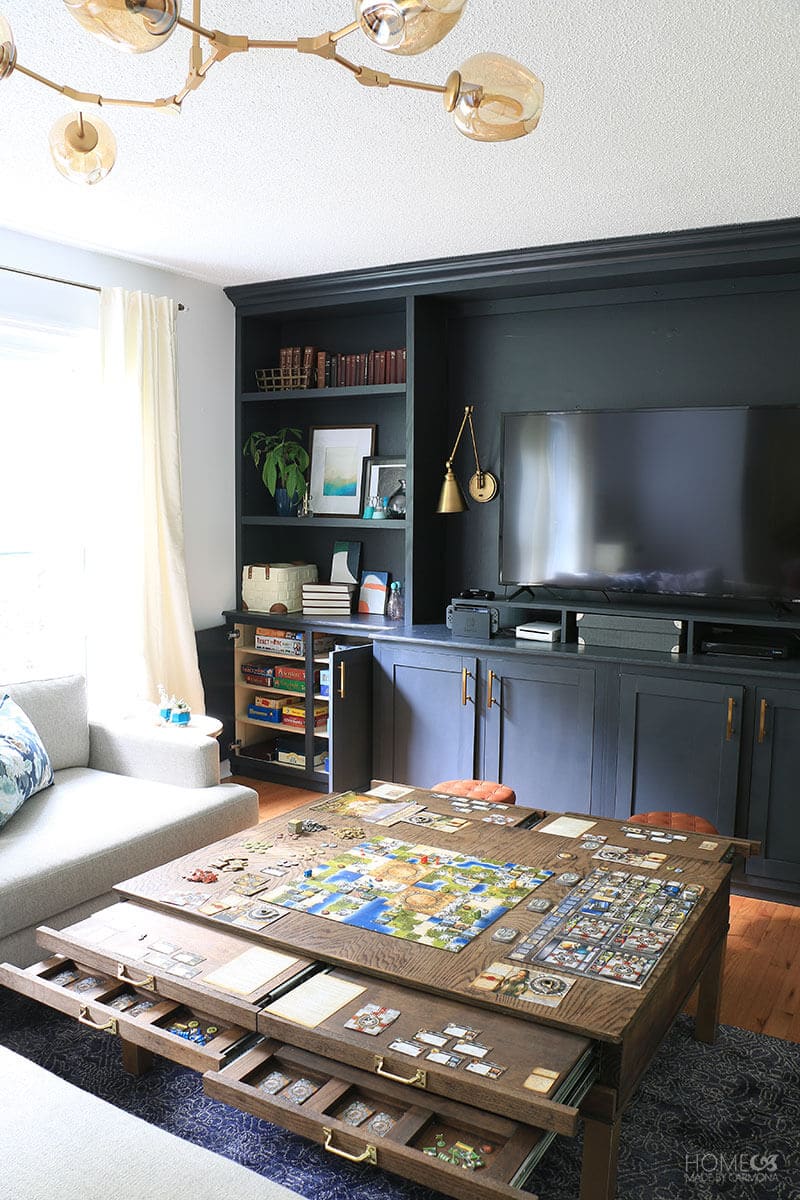 Game Table in Living Room The Inspired Room