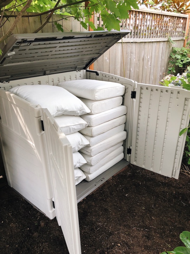 Outdoor Cushion Storage Shed - DIY and Done!