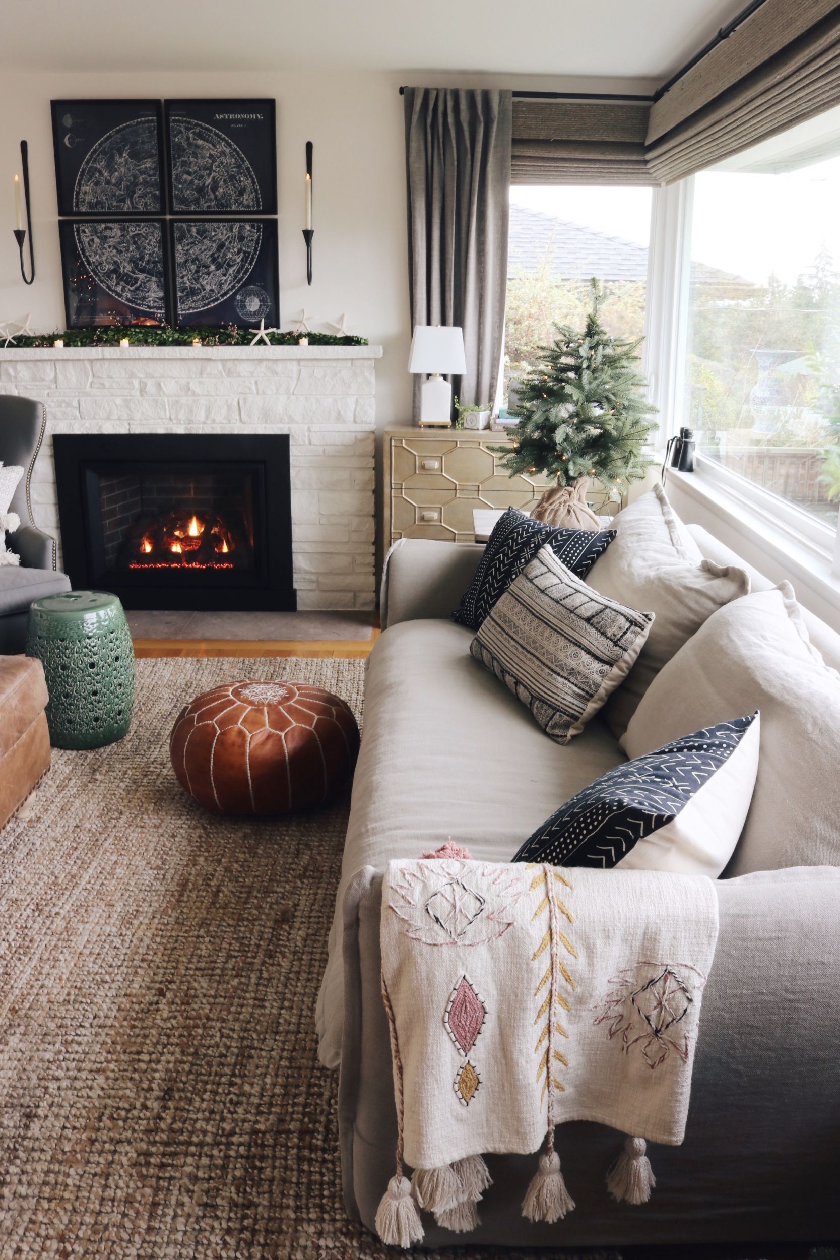 New Linen Slipcovered Sofa in the Living Room!