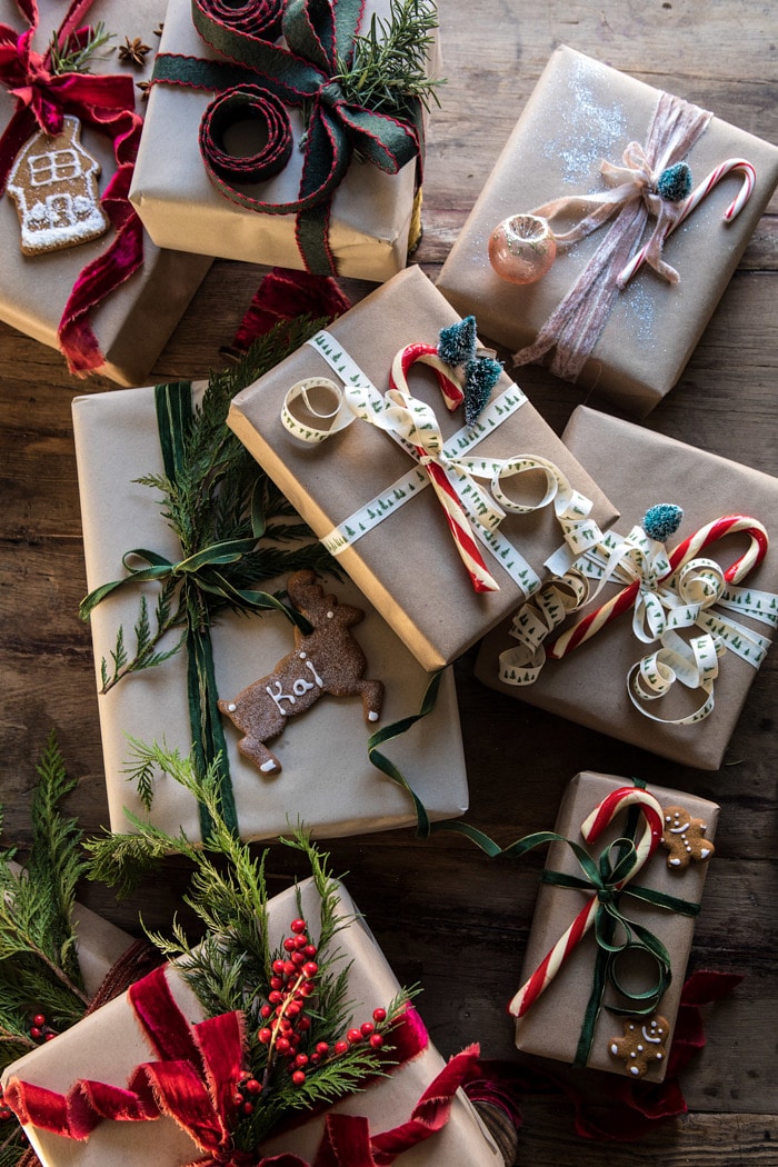 Simple Christmas Gift Wrapping Ideas with Kraft Paper - The Inspired Room