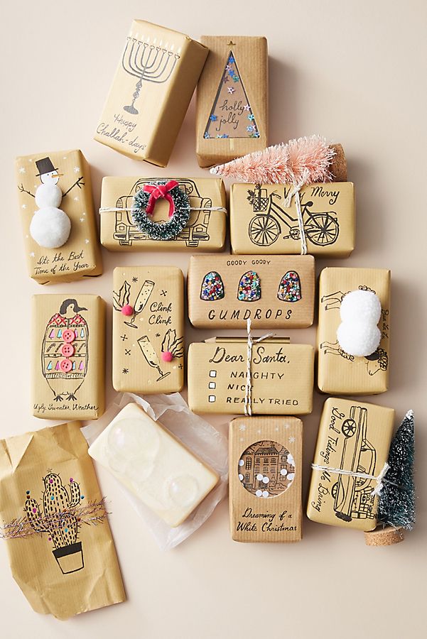 Simple Christmas Gift Wrapping Ideas with Kraft Paper