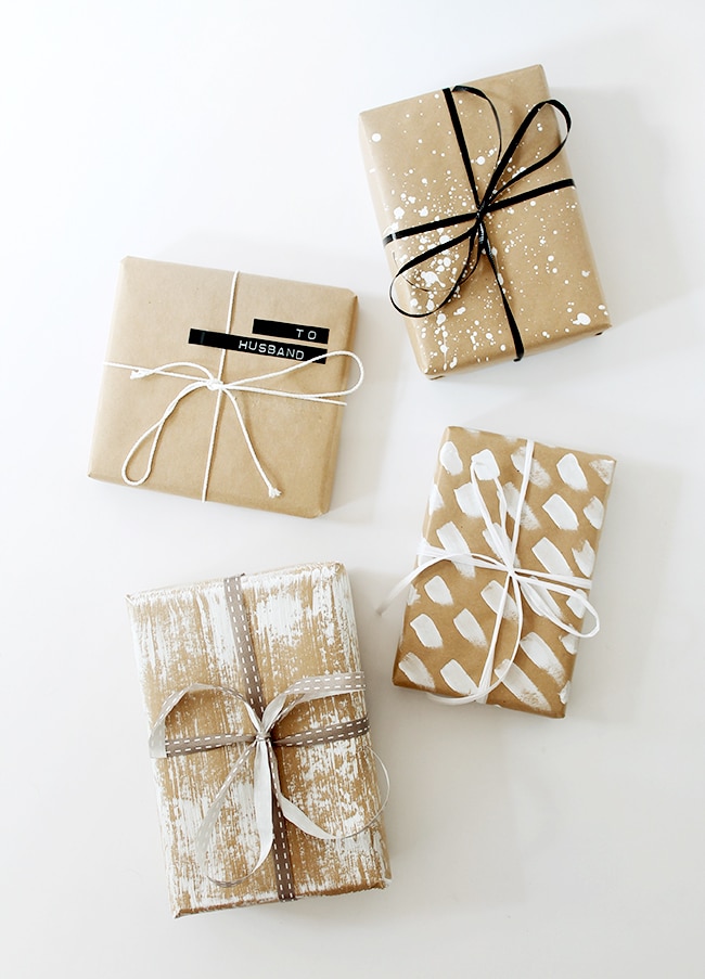 Simple Christmas Gift Wrapping Ideas with Kraft Paper