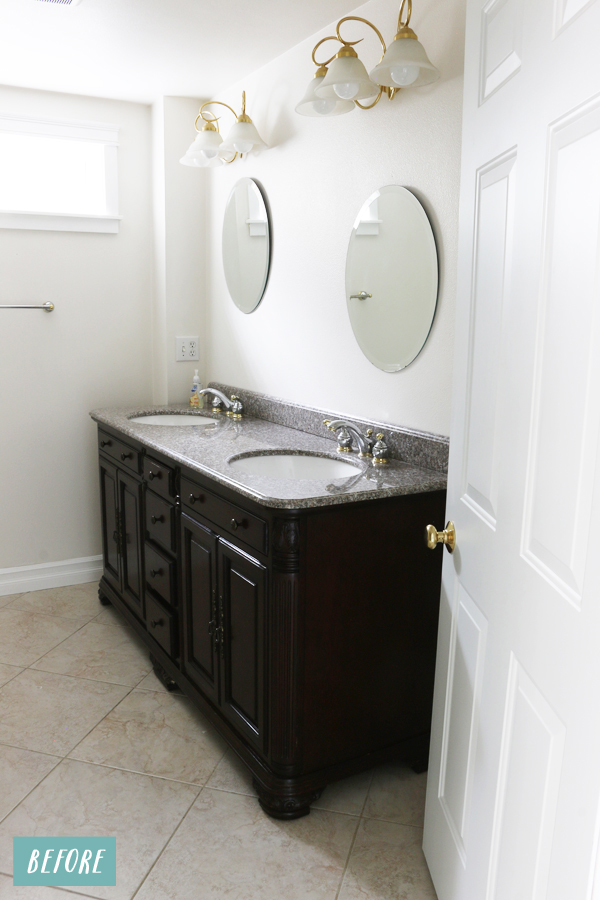 Our Bathroom Makeover: Painted Vanity and Wall Stencil Details