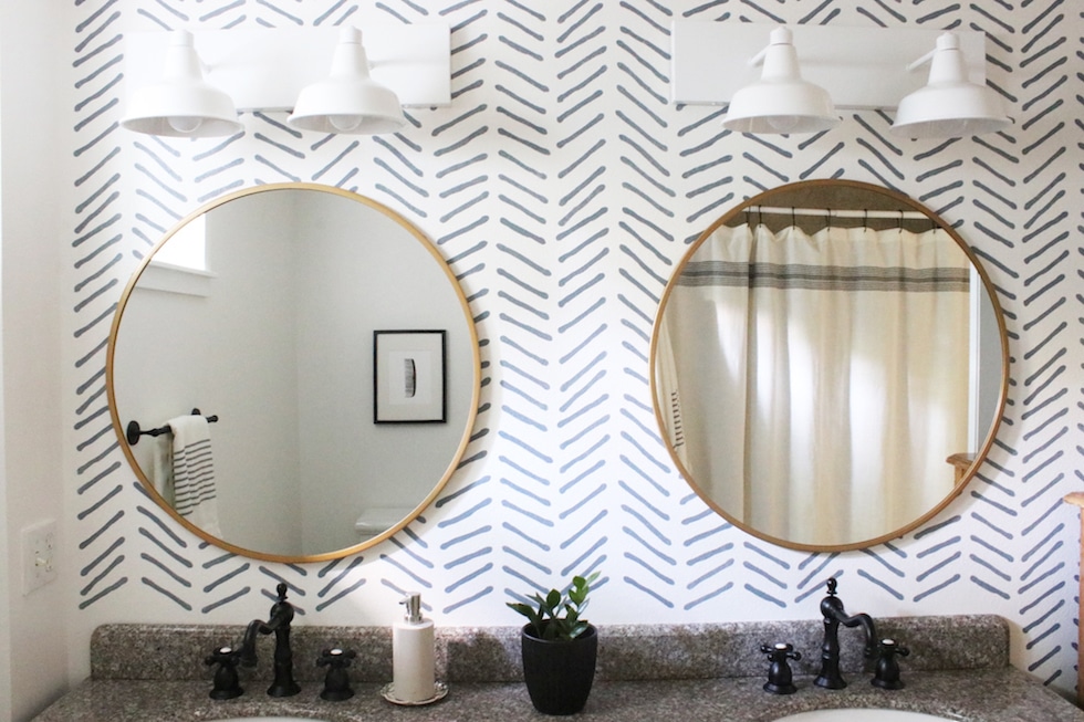 Our Bathroom Makeover: Painted Vanity and Wall Stencil Details