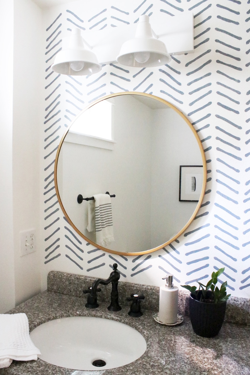 Our Bathroom Makeover: Painted Vanity and Wall Stencil Details