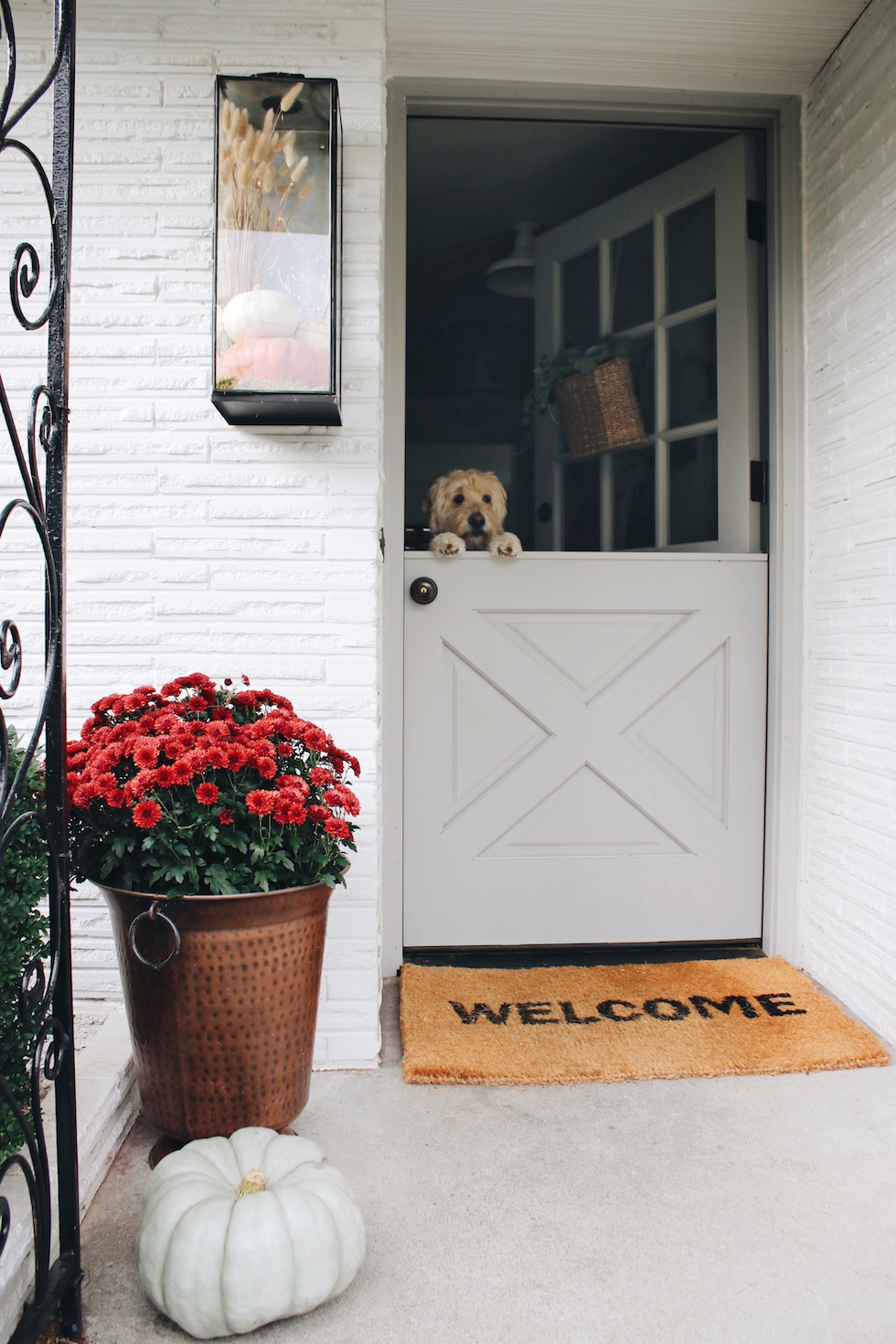 My Simple Fall Porch + Lantern